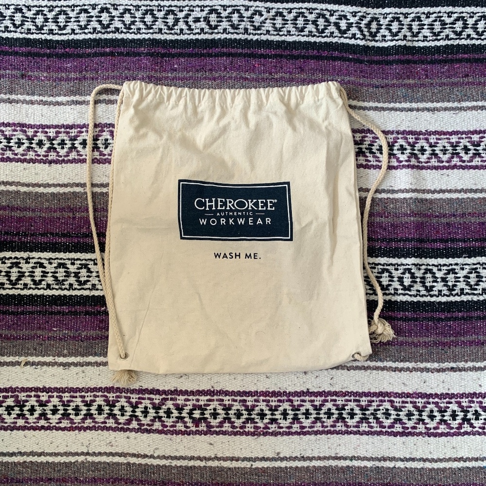 Cherokee Workwear Cream Drawstring Backpack